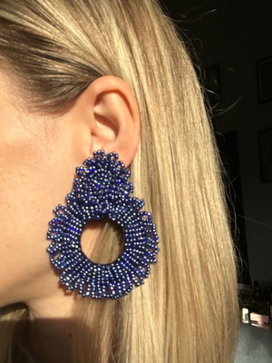 Zara blue beaded earrings new