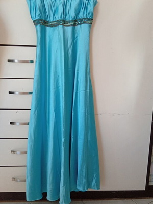 Blue satin dress size 52, new