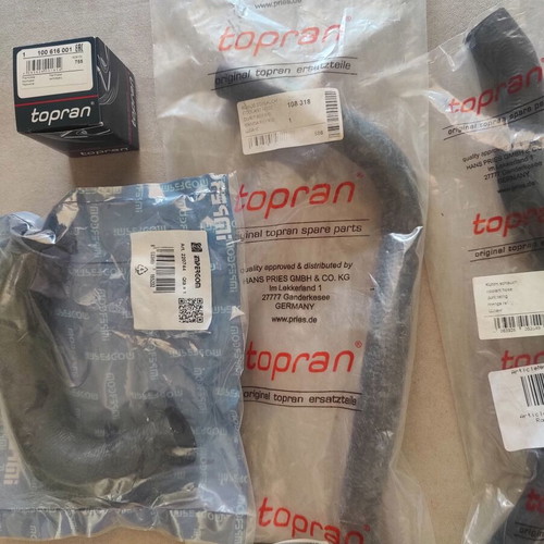 Hoses and Thermostat bundle new, mostly Topran for early Seat/VAG/Skoda