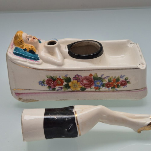 Takito Company Naughty Nodder Vintage Porcelain Pin-up Ashtray