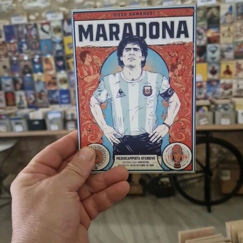 Wooden Maradona decoration like new