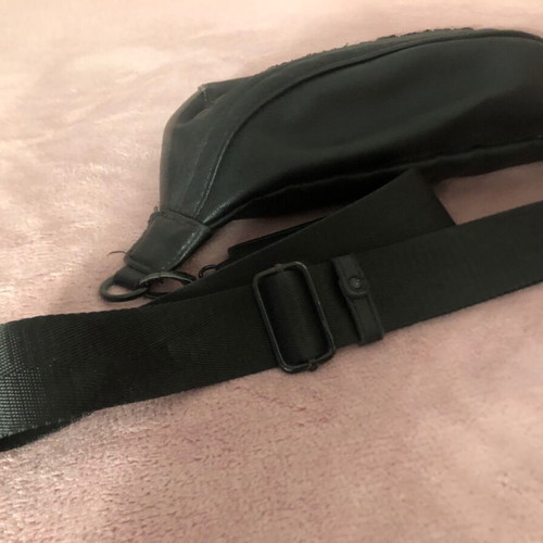 Waist bag used, black, 2 external and 1 internal pocket