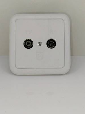 Phillips PHC1075 terminal antenna socket flush-mounted white new 80x80mm