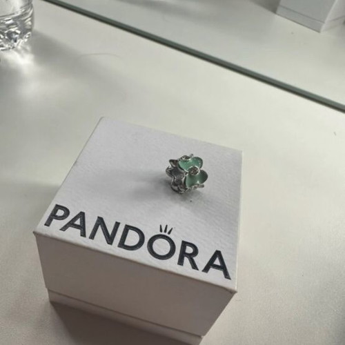 Pandora Cinderella Charm με ζιργκόν σε τιρκουάζ χρώμα σαν καινούργιο