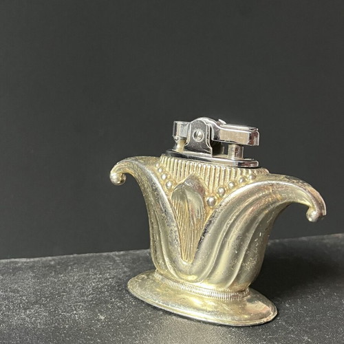Vintage petrol table lighter gold plated, used, 1950s-60s