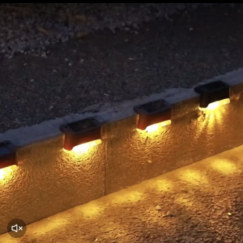 Solar deck lights set of 8 with switch, energy-saving LED