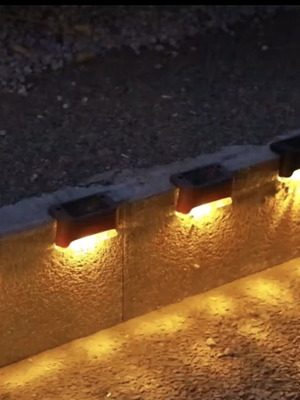 Solar deck lights set of 8 with switch, energy-saving LED
