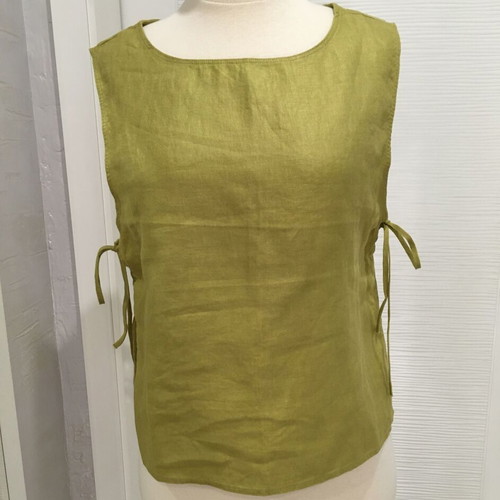Massimo Dutti linen top size S like new, olive green and yellow