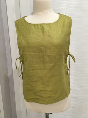 Massimo Dutti linen top size S like new, olive green and yellow