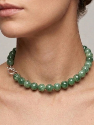 Choker necklace with semi-precious stones new, green