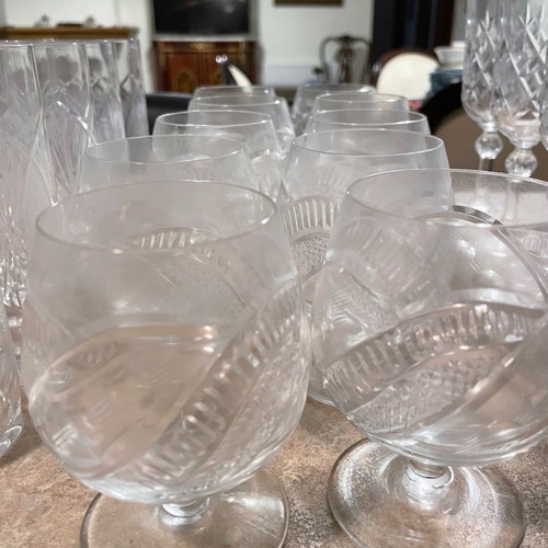 Crystal glasses used, set of 97 pieces