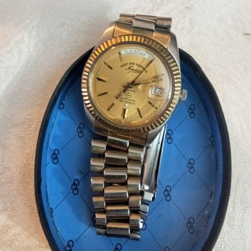West End Watch Automatic Swiss Made President 25 Jewels vintage men's watch