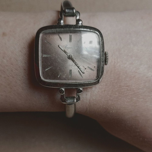Regency wristwatch used, 17 jewels, silver, bracelet strap, not working