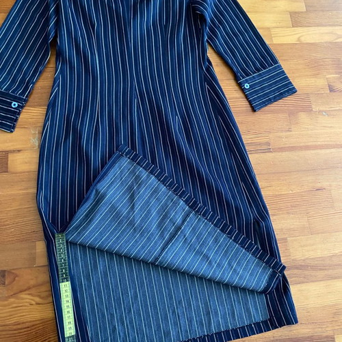 Blue striped caftan dress medium used