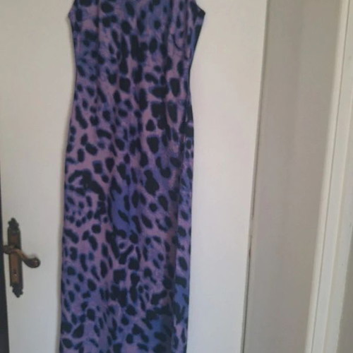 Dancing Leopard Purple Leopard-Print Midi Maxi Dress like new, UK 8 EU Small