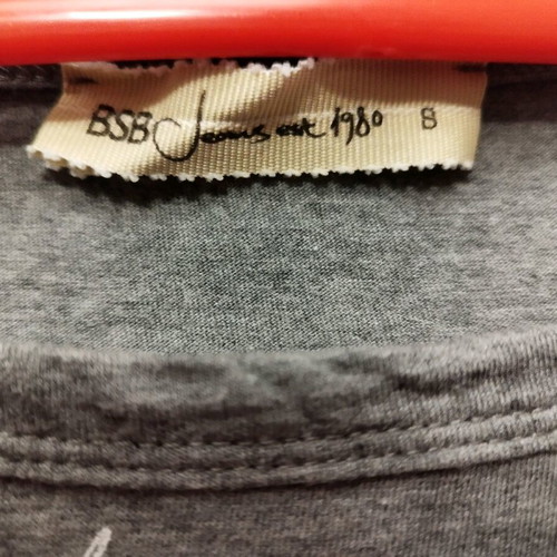 BSB cotton blouse like new, grey with girl design and rhinestones