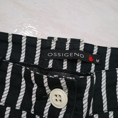 Capri pants striped used, plus size XXL-XXXL, black-white
