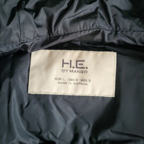 Mango Premium long down jacket, blue, size M-L