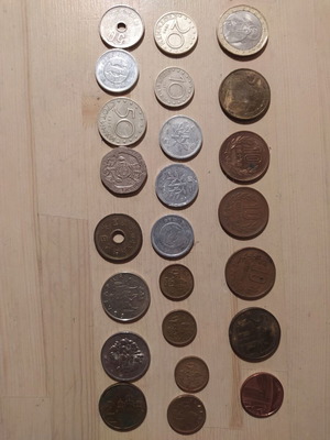 Coins used, pack of 24 from various countries