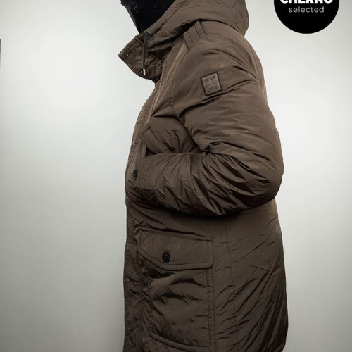 Dekker hooded goose down jacket XL like new, brown-gray