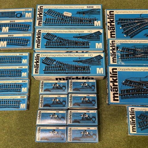 Marklin HO Model Trains used, vintage, complete with accessories
