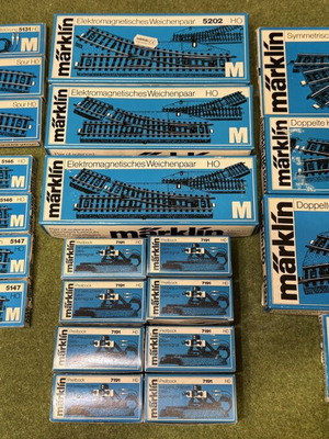 Marklin HO Model Trains used, vintage, complete with accessories