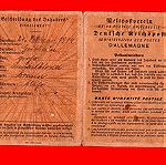  Πολιτική ταυτότητα Γερμανίδας του 1943 με συλλεκτικά χαρτόσημα και σφραγίδες εποχής για ταχυδρομικές συναλλαγές.