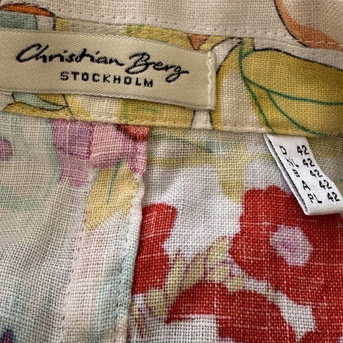 Christian Berg Stockholm jacket 3/4 sleeve linen like new, multicolor
