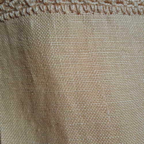 Linen tablecloth new with handmade lace and 8 napkins