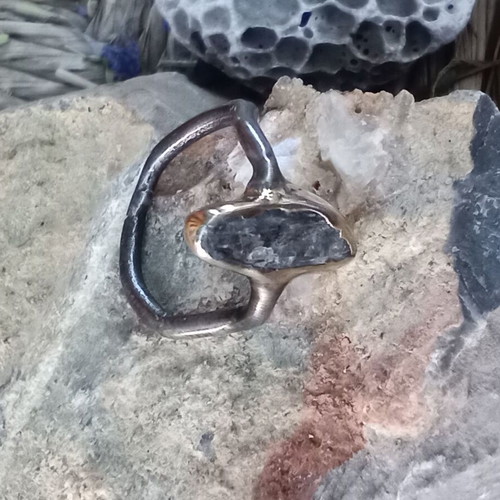 Silver ring with cyanite stone size 52, like new, Apefthon