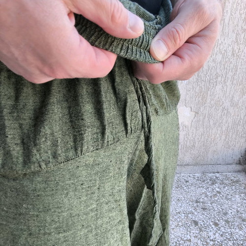 Harem pants Large Crop Circle 100% cotton like new, green