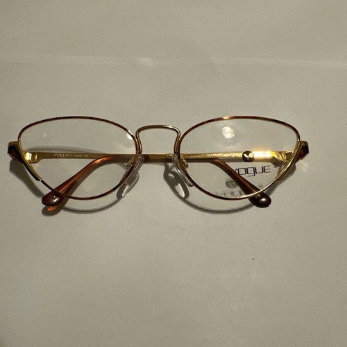 Vogue Vintage Metal Eyeglasses with Engraved Details and Tortoise