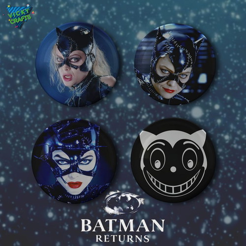 Batman Returns Catwoman Pins set of 4, 2.5cm, new