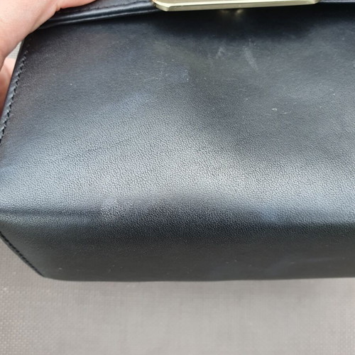 & Other Stories black genuine leather crossbody bag with gold hardware