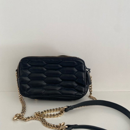 Zara crossbody bag used, black with gold chain