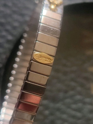 Zoppini stainless steel bracelet with 18k gold tiles like new