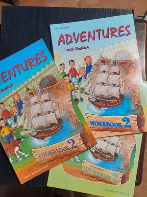 Adventures with English 2 books like new, Student's, Workbook & Test Booklet