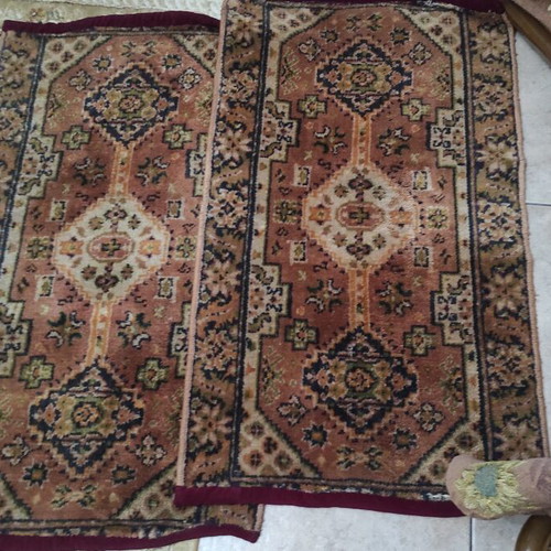 Vintage handmade rugs pack of two, 95x55 cm each
