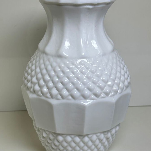 Opaline decorative vase, retro mid-century style