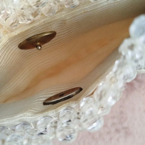 Handmade beaded bag like new, top handle