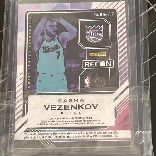 Sasha Vezenkov Card 1/5 Numbered Sacramento Kings Panini Recon 2023-24 Rookie Olympiakos