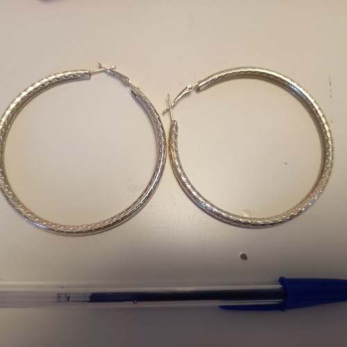 Silver hoop earrings new
