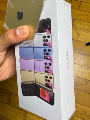 Flip phone with buttons new, dual SIM, gold