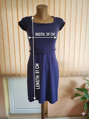 King Louie Premium Blue Viscose Dress with Belt Size XS like new