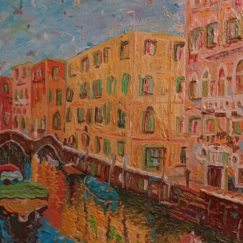 Πίνακας ζωγραφικής Colors of Venice, ελαιογραφία σε μουσαμά, καινούργιο