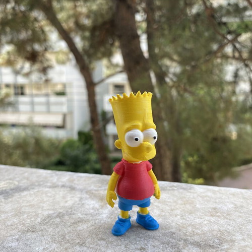 Bart Simpson figure 3D printed and hand-painted, new