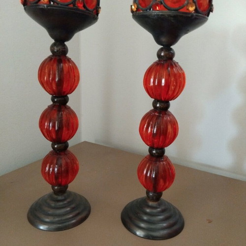 Candlesticks set of two, height 29 cm and width 9 cm