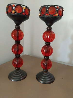 Candlesticks set of two, height 29 cm and width 9 cm