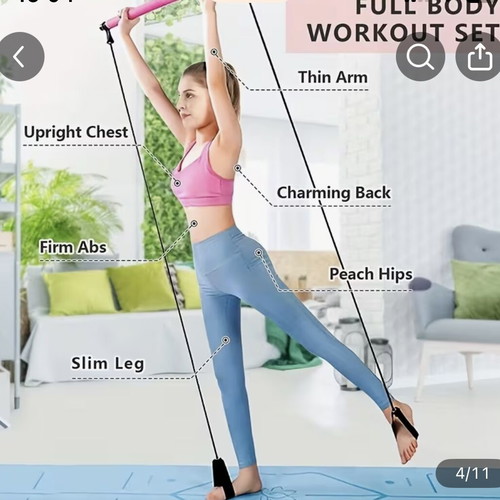Lingpeng Pilates Bar Set with Colorful Resistance Bands, New