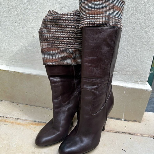 Missoni brown leather boots like new, size 36.5